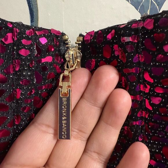 Bronx and Banco Purple Sequin Lace-Up Dress - Picture 10 of 13